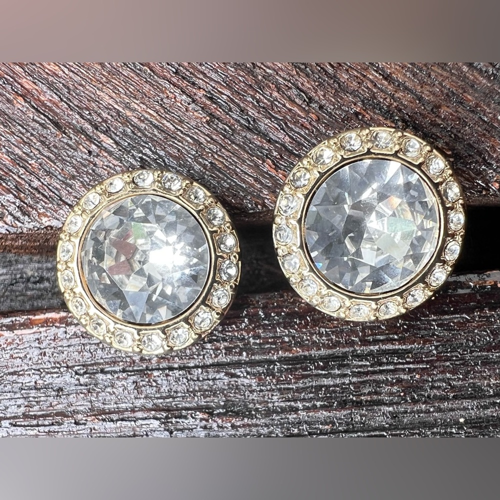 Givenchy Gold Crystal Studs - Vintage Glam - Picture 4 of 13
